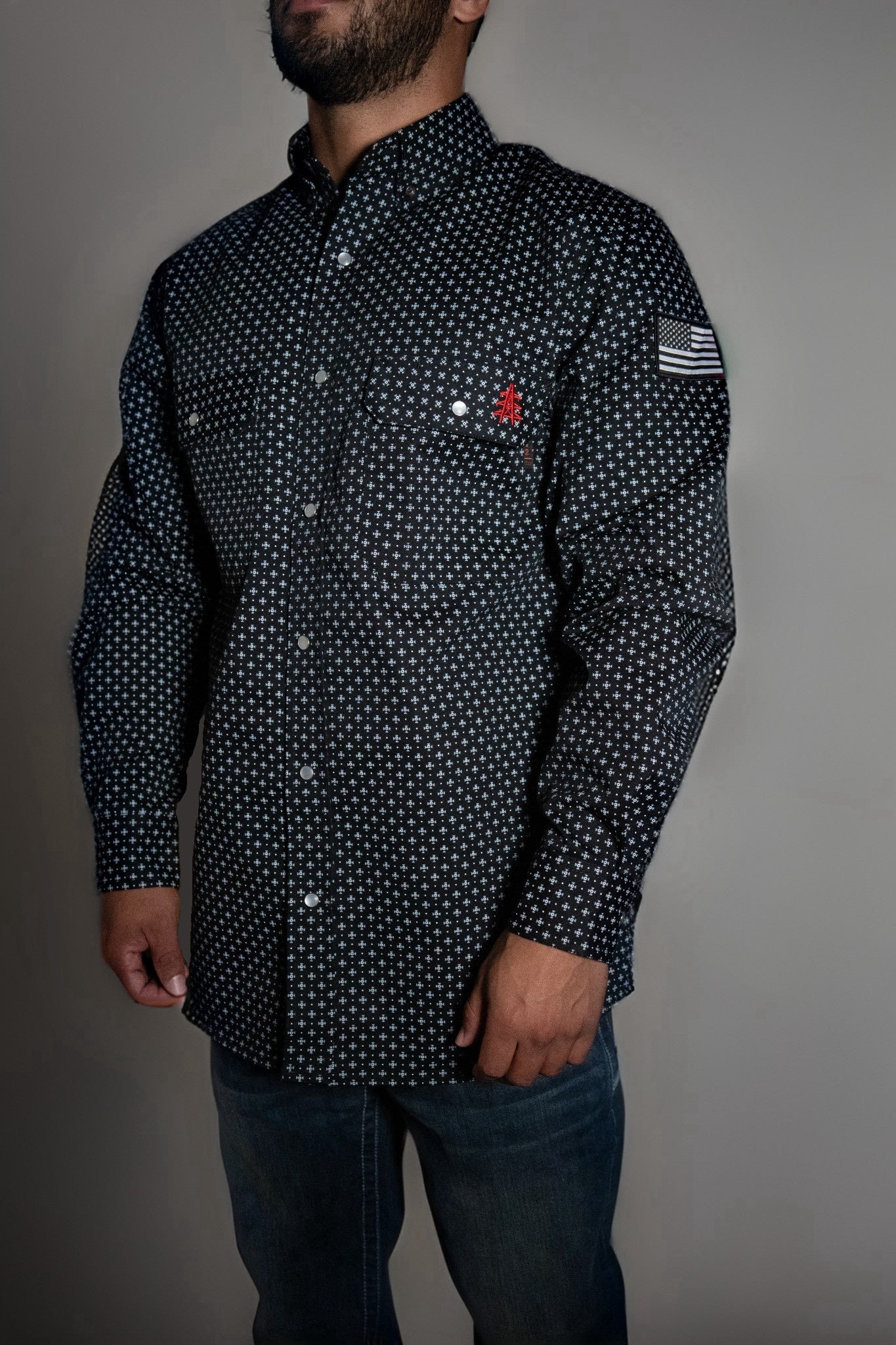 black pearl snap dress shirt Gibson Men's Basic Solid Long Sleeve Pearl Snap Western Shirt