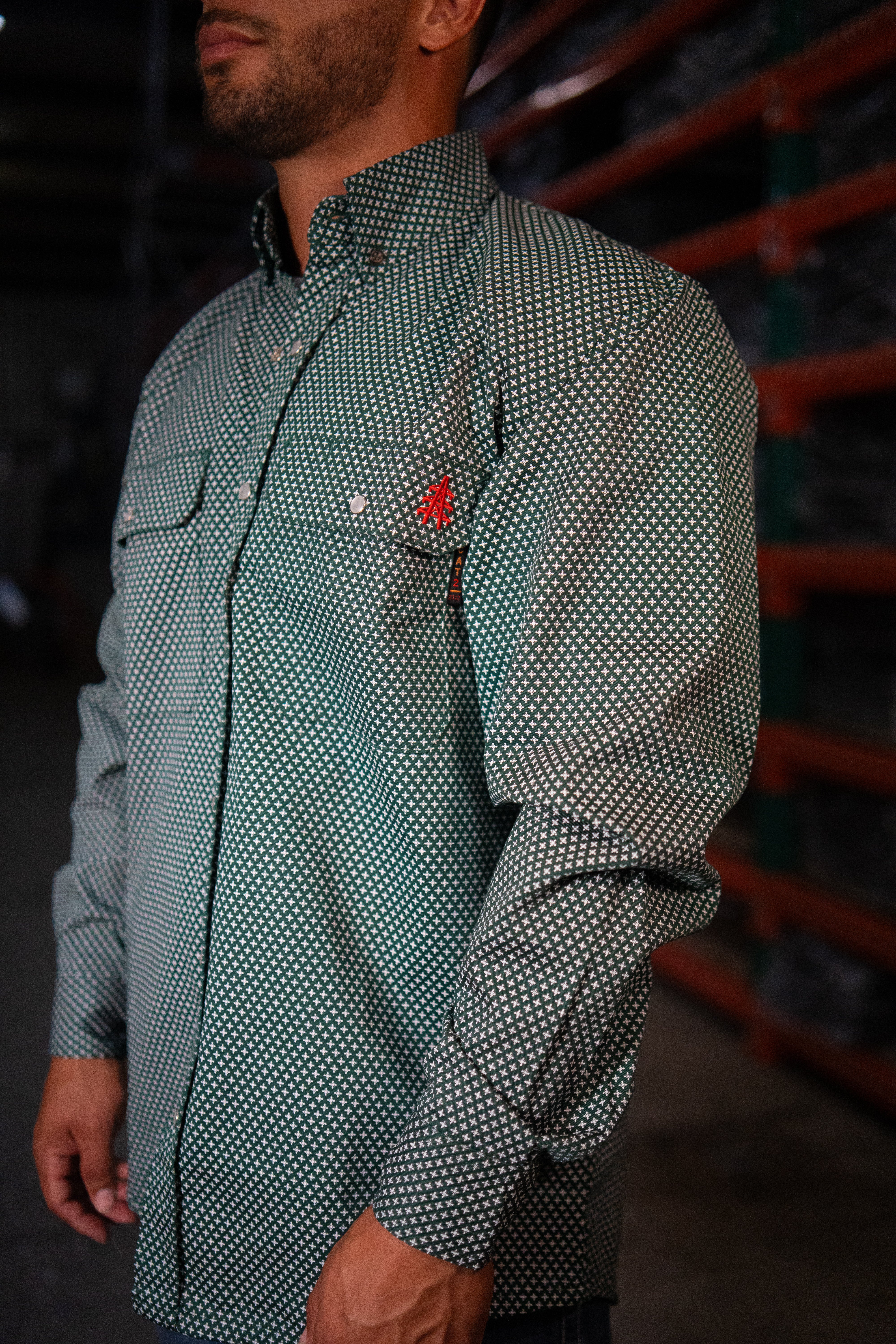 FR Pearl Snap Work Shirt - Gunner Green – Static FR