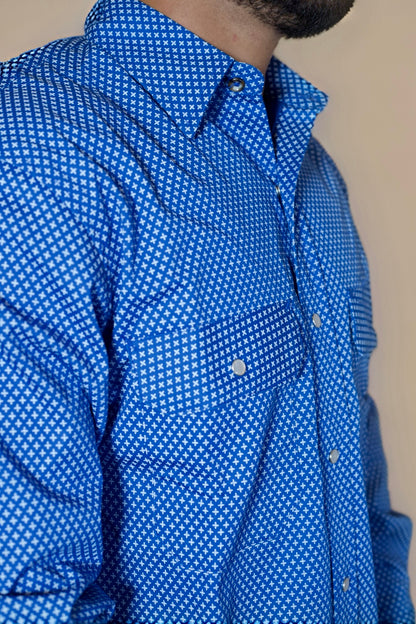 FR Pearl Snap Work Shirt - Royal Blue