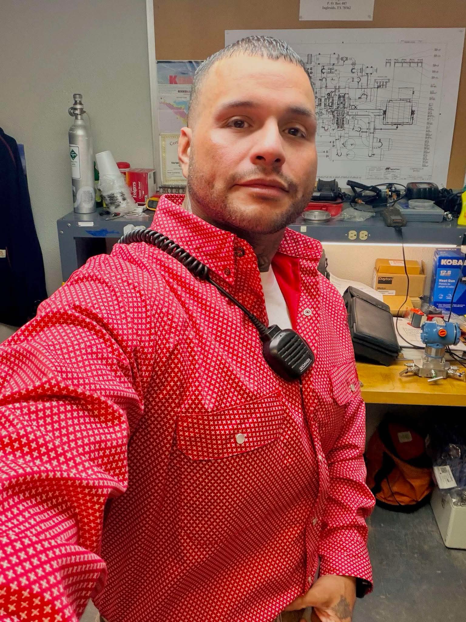 FR Pearl Snap Work Shirt Alpha Red | Static FRFR work shirt