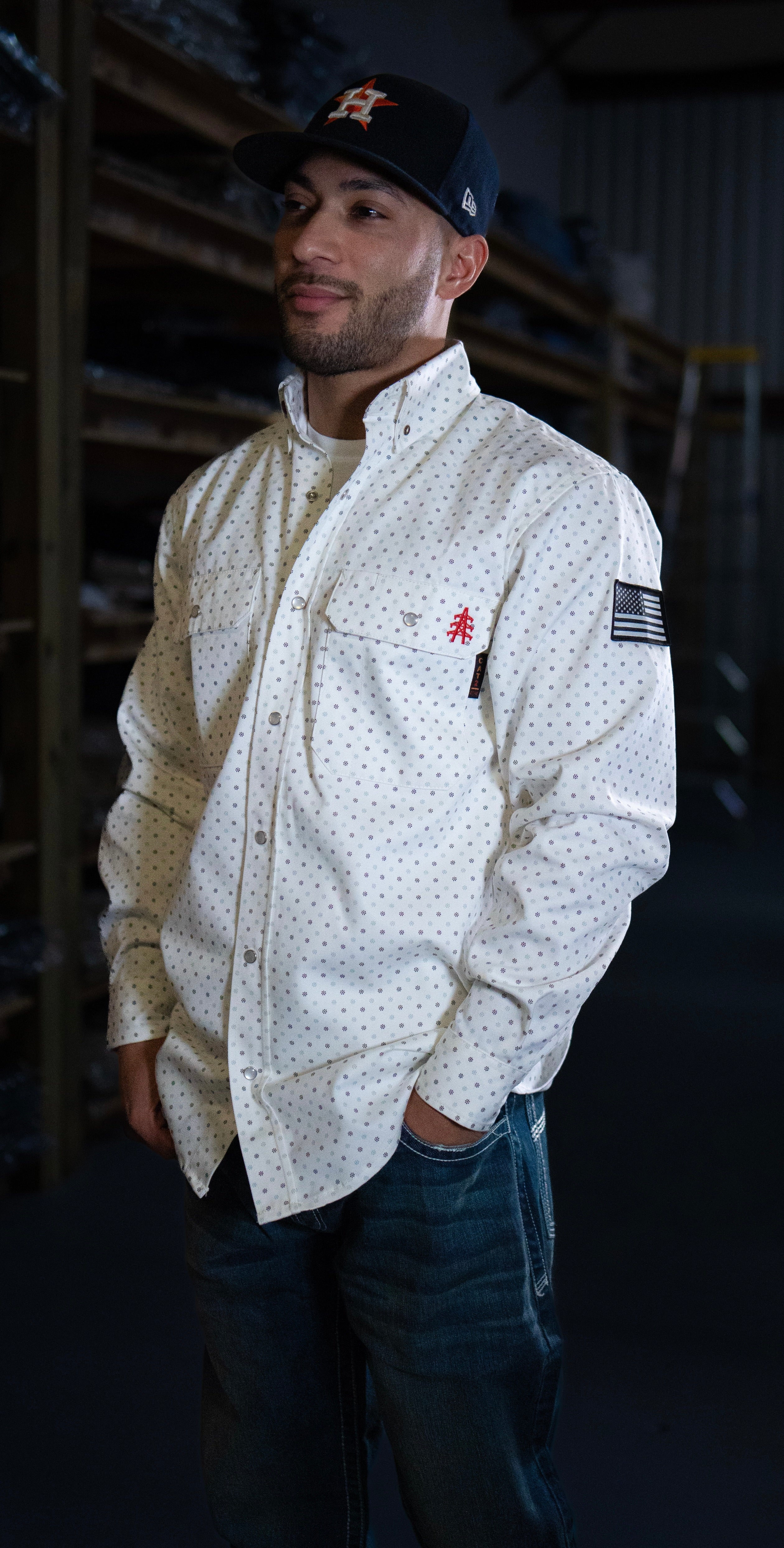 FR Pearl Snap Work Shirt - Phantom White – Static FR