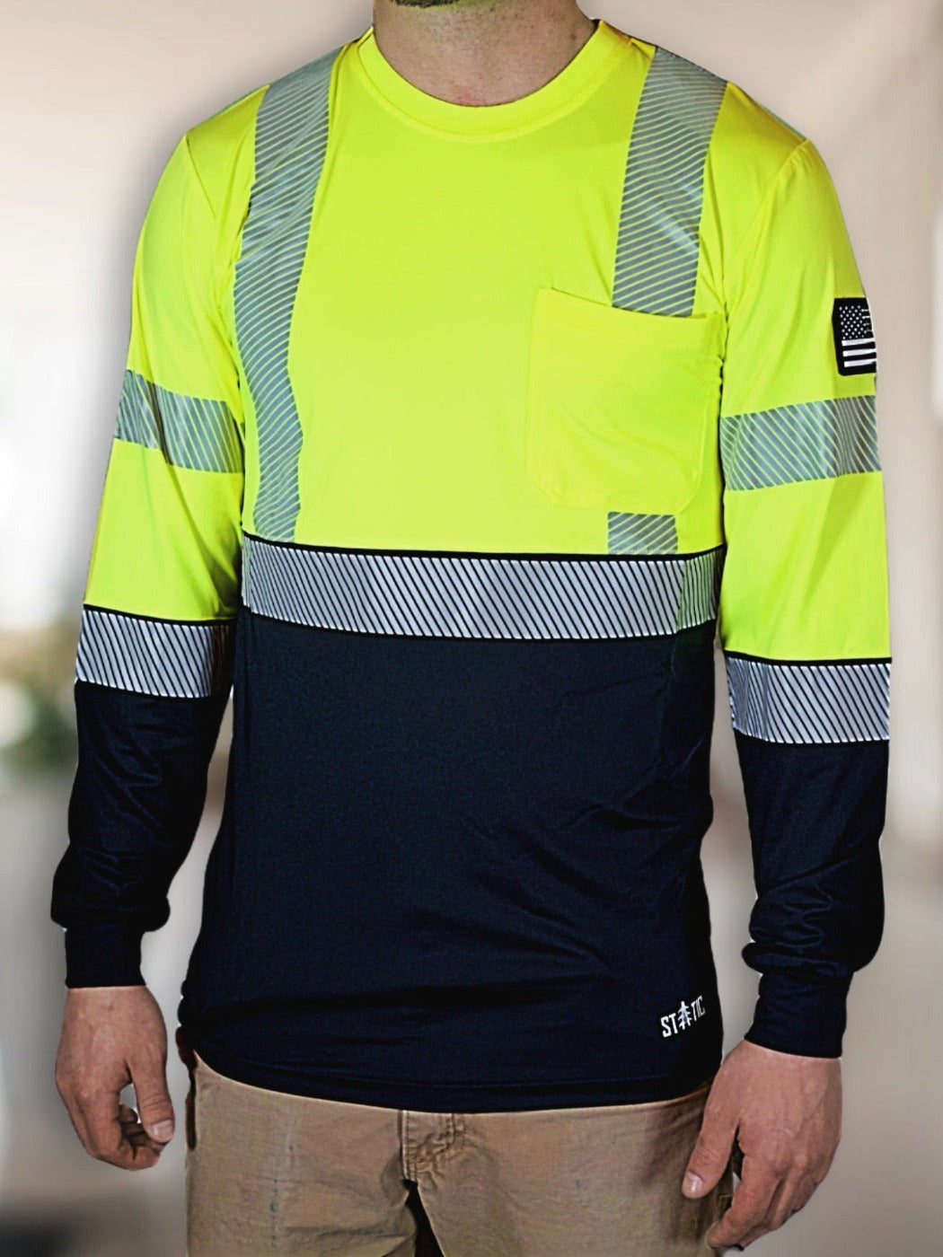 Non FR Hi-Vis Long Sleeve Shirt - Neon