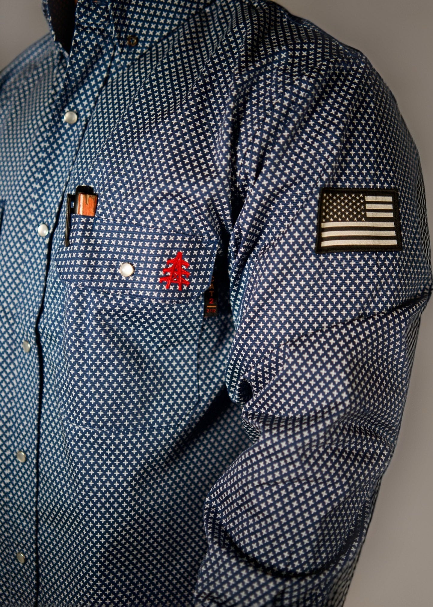 FR Pearl Snap Work Shirt - Navy