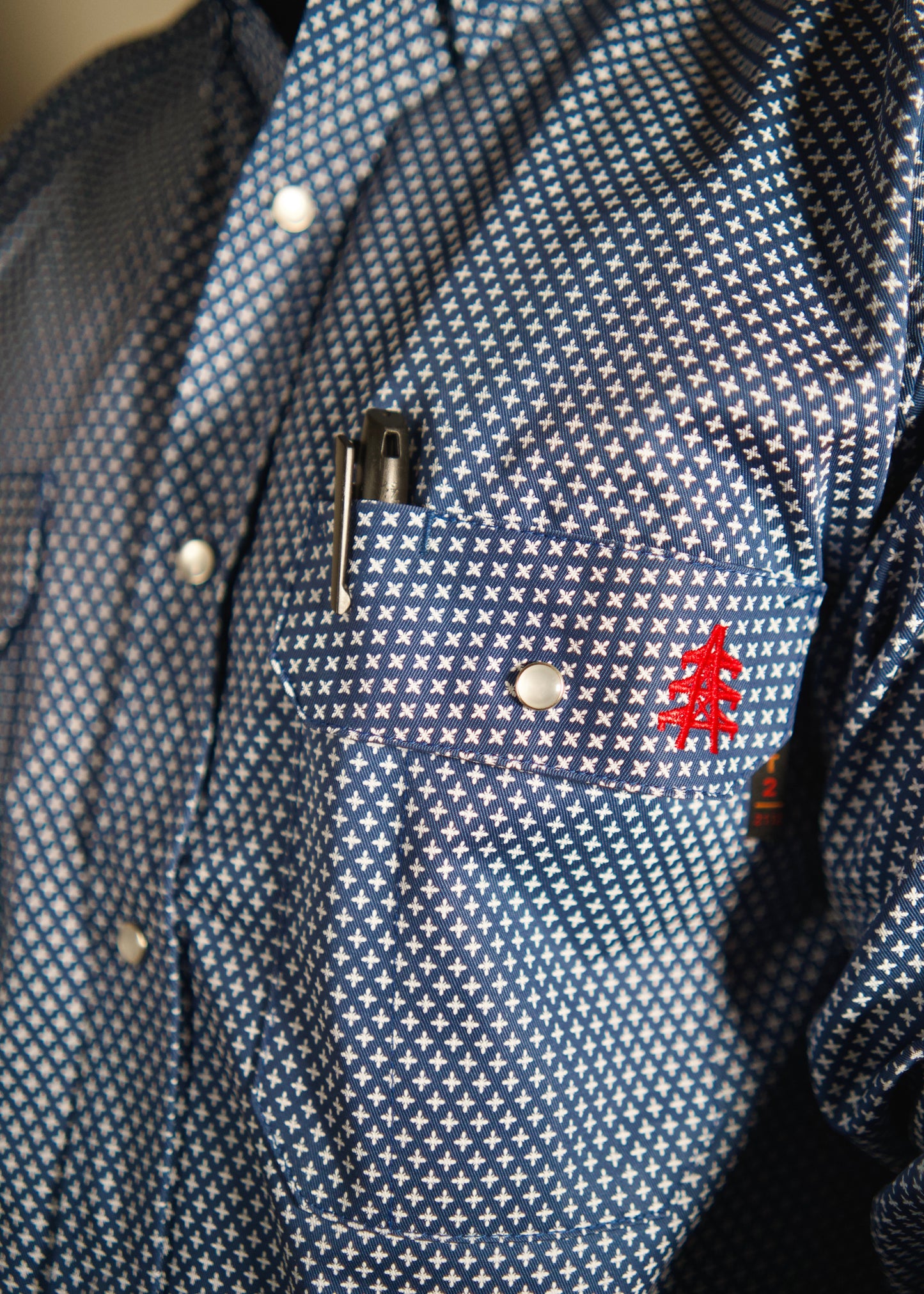 FR Pearl Snap Work Shirt - Navy