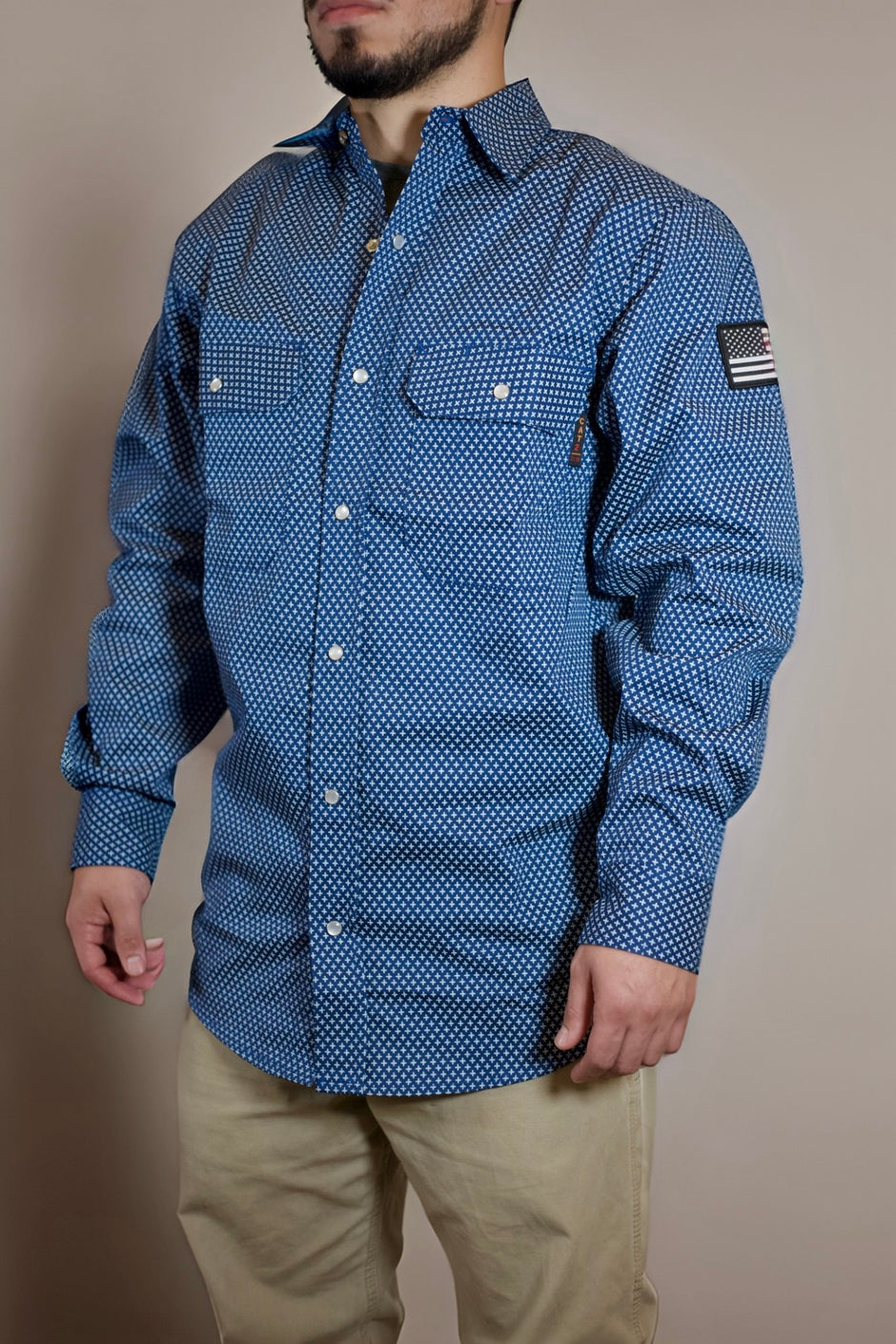 FR Pearl Snap Work Shirt - Royal Blue main image 1