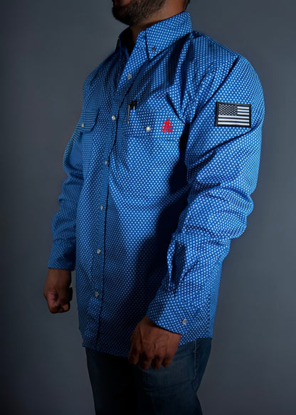 FR Pearl Snap Work Shirt - Royal Blue